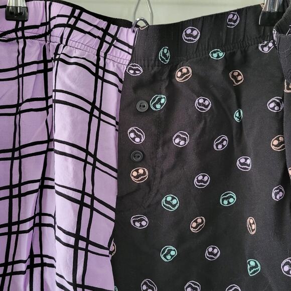 3X Nightmare Before Christmas purple & black plaid Jack Skellington sleep shorts - Picture 3 of 4